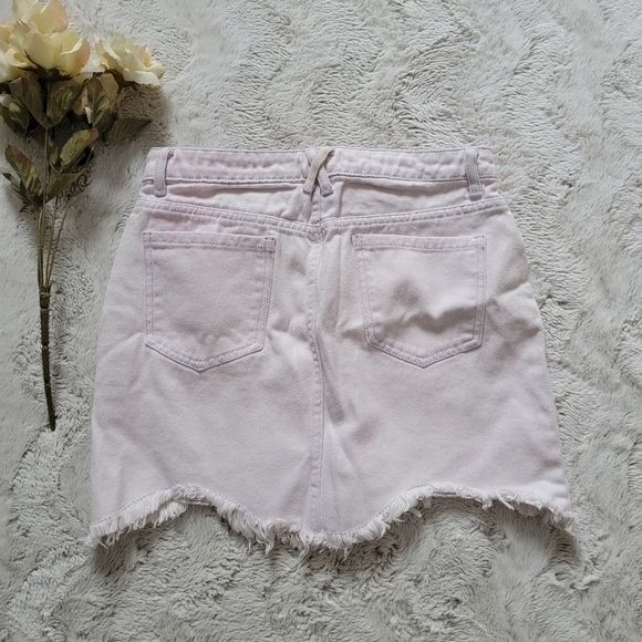 ✨️CL Le Lis Lavender Purple Raw Curve Hem Full Zip Up Cotton Skirt Size S - Picture 9 of 12